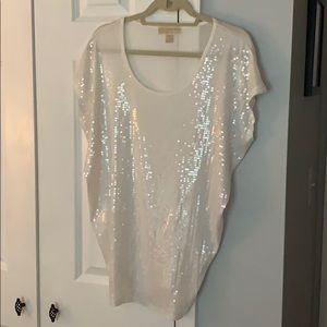 Michael Kors White Sequin Top